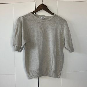 Grey Nicole Curie Short-Sleeve Knit Shirt, L